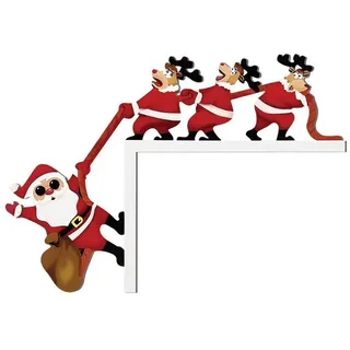 LuxusKollektion Weihnachtsfigur Weihnachtsdeko Türrahmen Elch Rentier (1 St) rot 16.2 cm x 1 cm x 23 cm