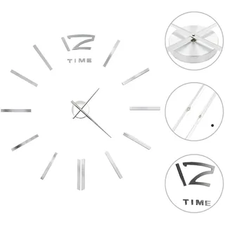 vidaXL 3D-Wanduhr 100,0 cm 100 silber