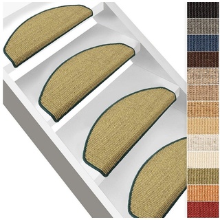Stufenmatte »Pure Nature, Erhältlich in 4 Farben & 4 Größen, Treppenschutz«, casa pura, Halbrund, Höhe: 8 mm grün Halbrund - 19 cm x 56 cm x 8 mm