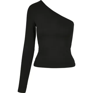 URBAN CLASSICS Ladies Asymmetric Longsleeve - Schwarz
