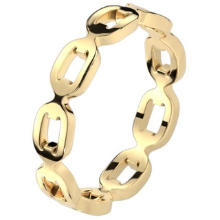 viva-adorno Fingerring Edelstahl Ketten Ring Kettenglieder poliert Gold Glieder Damenring goldfarben 62 (19,7 mm Ø)