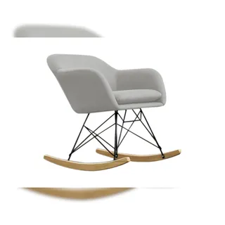 KAWOLA Schaukelsessel Stella Polyester 60 x 90 x 70 cm Grau mit Rollen