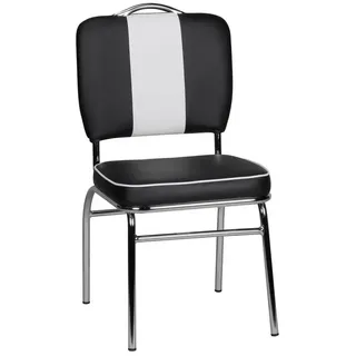 Wohnling Esszimmerstuhl American Diner Kunstleder schwarz/weiß