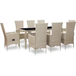 vidaXL  Garten-Essgruppe 9-tlg. beige