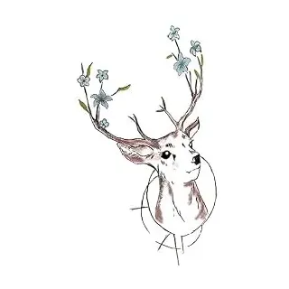 5 pcs Fake Tattoos Temporäre Tattoo Knöchel Elch Hirsch Kleine Frische Und Niedliche Blume Wasserdichte Dauerhafte Tattoo Aufkleber Für Männer Und Frauen