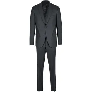 Anzug STEFFENKLEIN "SteffenKlein Anzug REGULAR FIT", Herren, Gr. 102, N + S Gr, grau (anthrazit), Obermaterial: 63% Polyester PES. 35% Viskose CV. 2% Elasthan EL. Futter: 100% Polyester PES. 100% Polyester PES., uni, regular fit, Anzüge, mit Zwei-Knopf-Verschluss