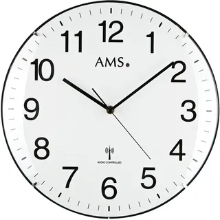 AMS Funkwanduhr 32 cm 5960 weiß