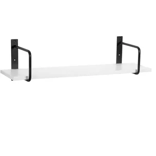 Wandregal mit Regalwinkeln, Regalboden Breite 80 o. 100cm wählbar, T20 x H1,8cm, Schweberegal versch. Farben Büroregal Wandboard Bücherregal Regal für Büro, Laden, Flur (Regalboden 100 cm, White)