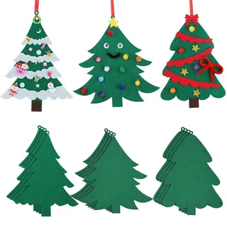 Gukasxi 12 kleine Filz-Weihnachtsbaum mit abnehmbaren Ornamenten DIY Filz Weihnachtsbaum für Kinder Weihnachtsdekoration Weihnachtsbäume für Kleinkinder Geschenke für Kinder Neujahr handgefertigte