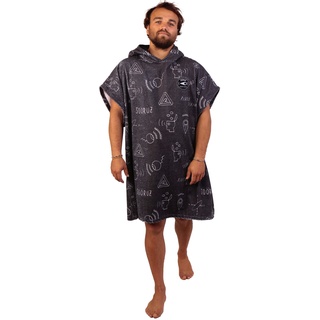 Soöruz Poncho Picto Microfiber 22 Umziehen Strand Handtuch warm, Größe: L, Farbe: black