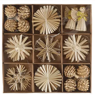 Annastore Christbaumschmuck Strohsterne- Baumschmuck nachhaltig - Stroh Sterne für den Christbaum, Ø 6 cm, Weihnachtsbaumschmuck, Christbaumschmuck
