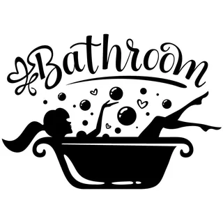 Badezimmer-Türaufkleber Frau Badedekoration Tapete Wandaufkleber Toilette Wandbilder Zubehör Lustig Niedlich Ornament Schild Poster Mädchen Zimmer Tür Dekor Home Art Klebstoff Dekoration Bilder