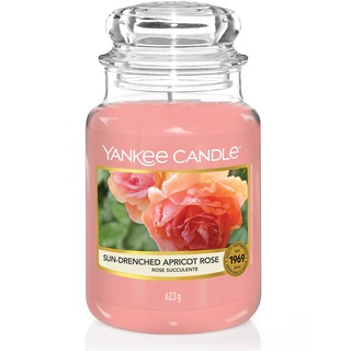 Yankee Candle Duftkerze im Glas (groß) | Sun-Drenched Apricot Rose | Brenndauer bis zu 150 Stunden