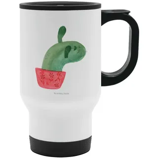 Mr. & Mrs. Panda Thermobecher Kaktus Mama, thermosbecher, Weiß, Kaffeebecher To Go, Ärger, Kakteen, Edelstahl, auto becher edelstahl isolierbecher Teebecher weiß