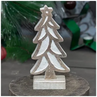 Antikas Weihnachtsfigur Weihnachtsbaum aus Holz fürs Fensterbrett, Tischdeko zu Weihnachten