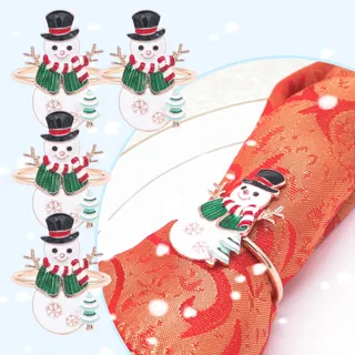 Lovely Weihnachten Schneemann Serviettenringe Halter von 4 Set für Schnee Party Geburtstag Party Hochzeit Neujahr Weihnachten Hotel Bankett Serviette Tischdekoration