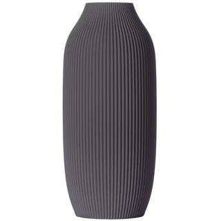 3D Vase Dekovase Stella L 30cm Nachhaltige Deko Vase Pampasgras Trockenblumen Bodenvase, modernes Design grau
