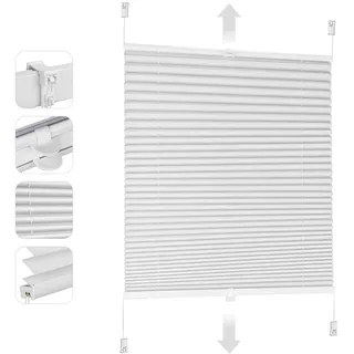Sekey Plissee Klemmfix 80 x 130 cm Weiß