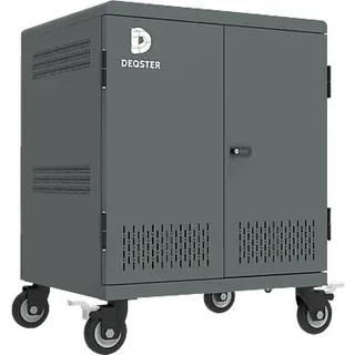 DEQSTER Core Trolley 32, EU-Plug (Type-F), Apple, iPad, Grau/Blau