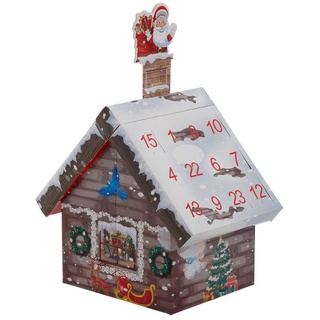 my home Adventskalender Roana, Weihnachtsdeko (Set, 24-tlg), Adventskalender-Haus mit Minifiguren, handdekorierte Mini-Glaskugeln bunt