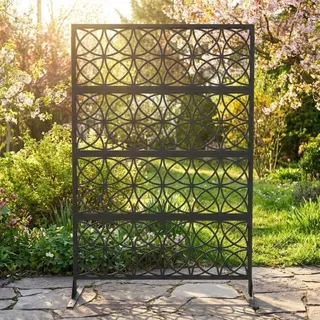 Metall Sichtschutz 180x117 cm, Freistehender Paravent Metallprivatsschirm, Erhöhter Sichtschutzzaun, Wetterfester Sichtschutz Für Innen Außen Terrasse Garten Veranda