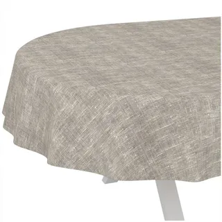 ANRO Tischdecke Alica Leinen Melliert Tischwäsche (Einzelstück 1-tlg), wasserabweisend Melliert Grau Oval 220x140cm grau Oval | 140 cm x 220 cm