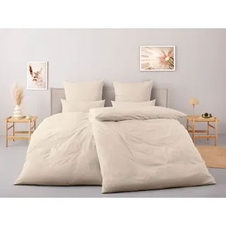 Bettwäsche OTTO HOME "Luisa", beige, B/L: 155cm x 220cm, 1 Stk., 1 Stk., Baumwoll-Leinen Mix, B/L: 80cm x 80cm, 2, Baumwoll-Leinen Mix, Obermaterial: 65% Baumwolle, 35% Leinen, Bettwäsche, Bettwäsche, 4 Qualitäten für dein perfektes Schlafgefühl (von Komfort bis Premium)