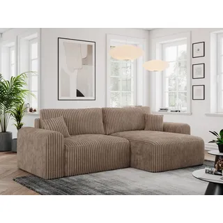 MKS Meble Eckcouch Cord 2-Sitzer Braun