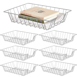 Yeaqee Briefablage aus Draht, stapelbar, Schreibtisch-Organizer, Metall-Aktenhalter, Korb für Schreibtisch, Schreibtisch, Briefablage für Büro, Zuhause, Klassenzimmer, Schule (35,6 x 25,4 x 7,6 cm,