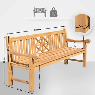 CLP Teakbank Florida teak/220 cm
