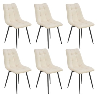 Samt Esszimmerstuhl Blanca 6er Set - Beige
