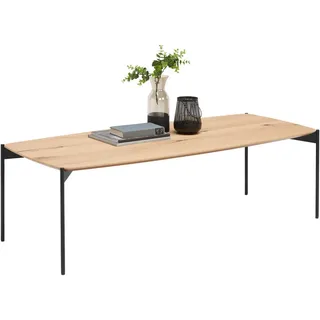 Venjakob Couchtisch, Schwarz, Eiche, Holz, Metall, Eiche, furniert, rechteckig, rund, 60x35x139 cm, Goldenes M, Made in Germany, Dgm, Wohnzimmer, Wohnzimmertische, Couchtische, Couchtische Metall