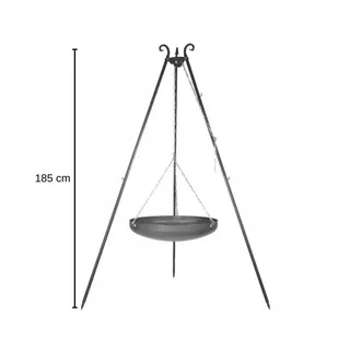 Schwenkgrill VIKING hängende Feuerschale Höhe 185cm Ø60cm Dreibeingrill Feuer