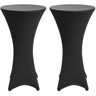 Beautissu Stehtischhusse Stella Schwarz Ø 80 cm 2er Set