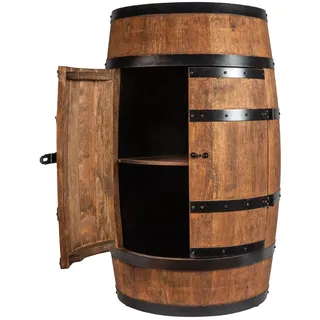 CREATIVE COOPER Weinfass Stehtisch mit Tür - Alkoholschrank Flaschenregal Holz Regale - Holzfass - Fassmöbel - Wine Rack - Wineregal - Weinbar - Fass bar mit Tür - Fassbar minibar 80Cm High (Wenge)