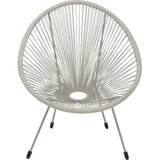 Kare Design Sessel Acapulco Mono, Greige, Indoor und Outdoor Stuhl im Retro-Design, Gartenstuhl, Relaxsessel für Balkon, Garten, Terrasse, Greiges Stahlgestell, 85x73x78 cm (HxBxT)