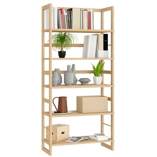 Casaria Standregal Öland, Badregal Holz 5 Böden Kellerregal Holzregal Bad Badezimmer Keller Küche Regal Natur 135,5 x 58 x 27 cm
