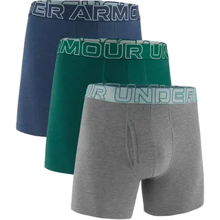 3er Pack UNDER ARMOUR Performance Cotton Solid 6" Boxershorts Herren 490 - enamel blue XXL