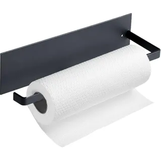 Küchenrollenhalter Ohne Bohren,Wandhalterung für Küchenpapier,Toilettenpapierhalter,Selbstklebender Küchenrollenhalter Schwarz Papierrollenhalter Küchen aus Edelstahl für Küche und Bad