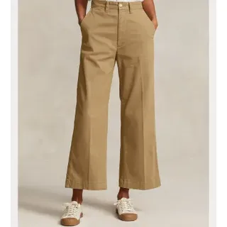 Polo Ralph Lauren für Damen. 211873988001 Braune Chino-Hose mit weitem Bein (44), Lässig, Baumwolle