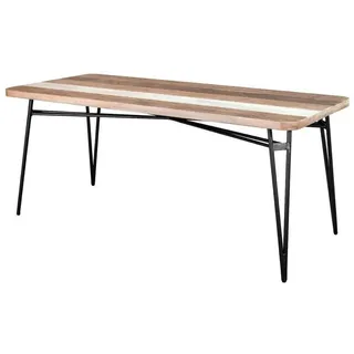 Adesso ADESD05-180 Retro Esstisch 180cm Akazienholz und schwarzes Metall - Schwarz