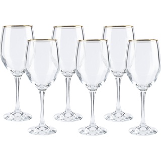 ERNESTO® Glas Set mit Goldrand (Weißweinglas)