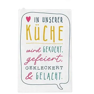 Grafik Werkstatt Geschirrtuch |Trockentuch mit lustigem Spruch | Unsere Küche