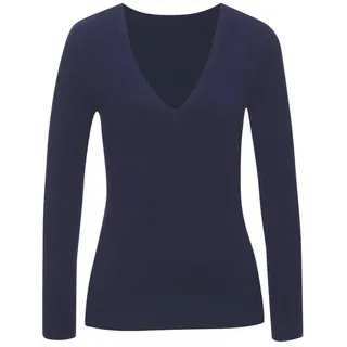 VIVANCE V-Ausschnitt-Pullover Blau 44/46