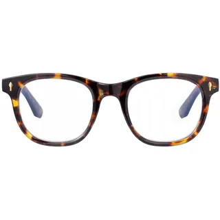 OuShiun Blaulichtblockierende Lesebrille, Modische Lesebrille für Damen und Herren mit Federscharnier, Bequeme Quadratische Lesebrille mit UV-Schutz (Schildpatt 1,5+)