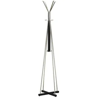 Kleiderständer  Arco , schwarz , Metall,Massivholz , Maße (cm): H: 190  Ø: 50