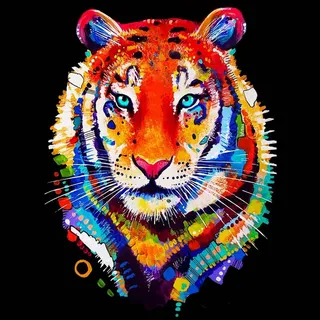 Realb2b Malen nach Zahlen 5d Diamond Painting Tiger Malen nach Zahlen 30x30cm (Diamond Painting Set mit Zubehör für DIY-Kreativität und Entspannung), 30x30cm 5D Diamond Painting mit präziser Klebeschicht & Zubehör