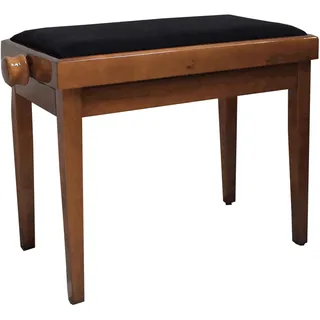 MSA KLAVIERBANK - PIANOSTUHL - KLAVIERHOCKER - PIANOBANK - WALNUSS BRAUN - POLSTERUNG SCHWARZ - HÖHENVERSTELLBAR - SITZFLÄCHE 36cm x 56cm - KL3