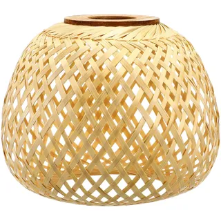 Happyyami Rattan-Lichtschirm Geflecht Lampenschirm Gewebt Kronleuchter Lampenschirm Rattan Korb Pendelleuchte Abdeckung Für Deckenpendelleuchte Stehlampe Stehlampenschirm