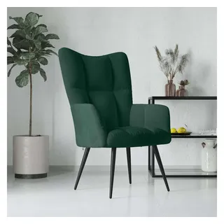 vidaXL Relaxsessel Dunkelgrün Samt 61 x 96 x 70 cm Grün ergonomisch